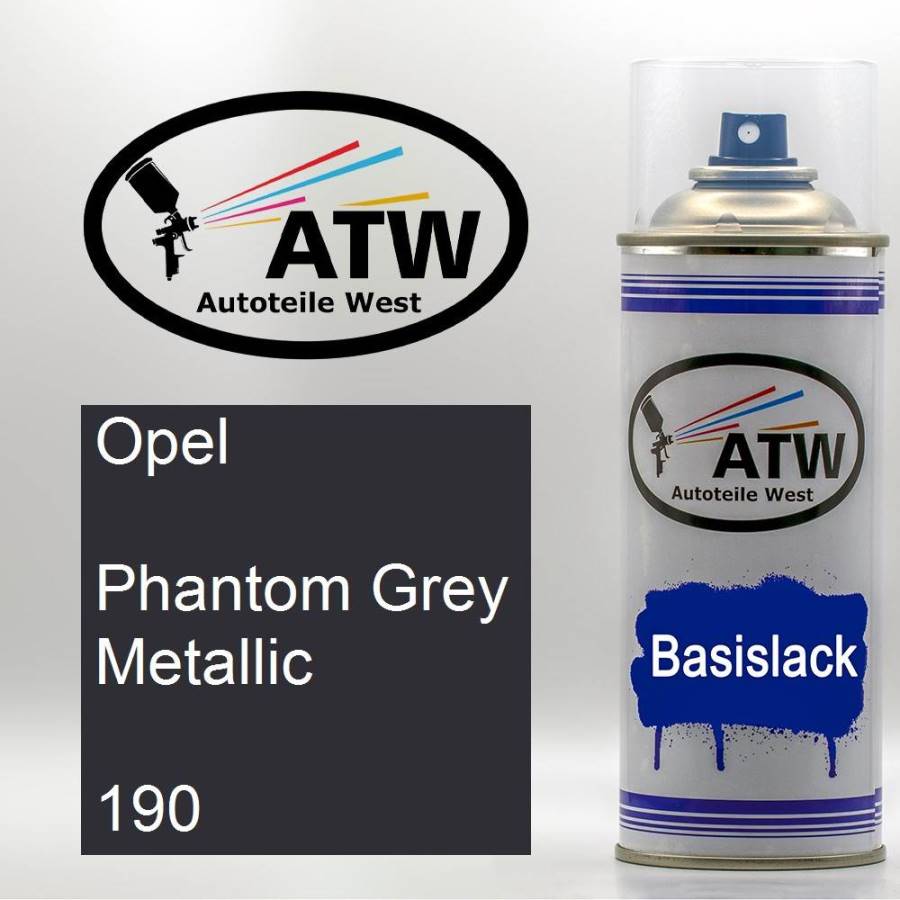 Opel, Phantom Grey Metallic, 190: 400ml Sprühdose, von ATW Autoteile West.